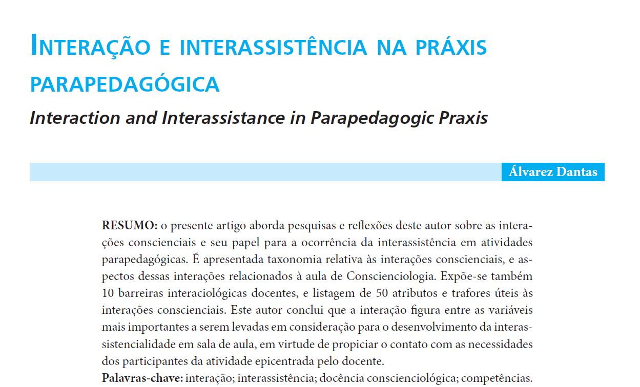 Interação e interassistência na práxis parapedagógica