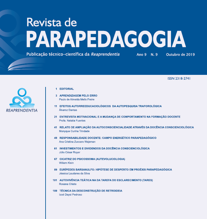 Revista de Parapedagogia Edição Especial Anais do III Simpósio de Reeducaciologia - Outubro de 2019.