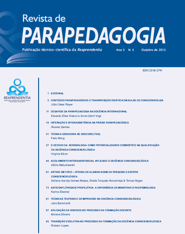 Revista de Parapedagogia Edição Especial Anais do III Simpósio de Parapedagogia Foz do Iguaçu – Outubro de 2015